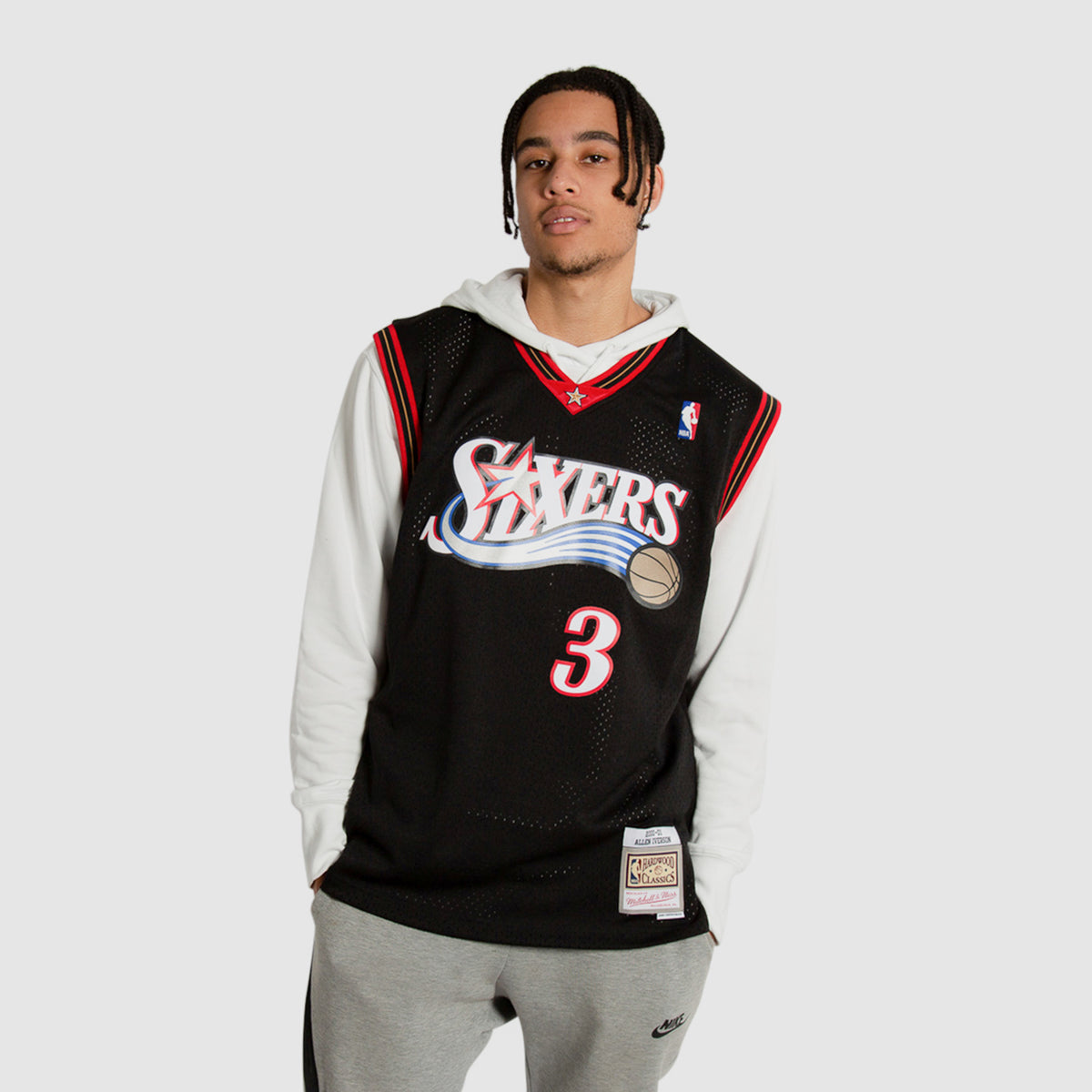 Allen Iverson Philadelphia 76ers HWC Throwback Rookie NBA Swingman Jersey