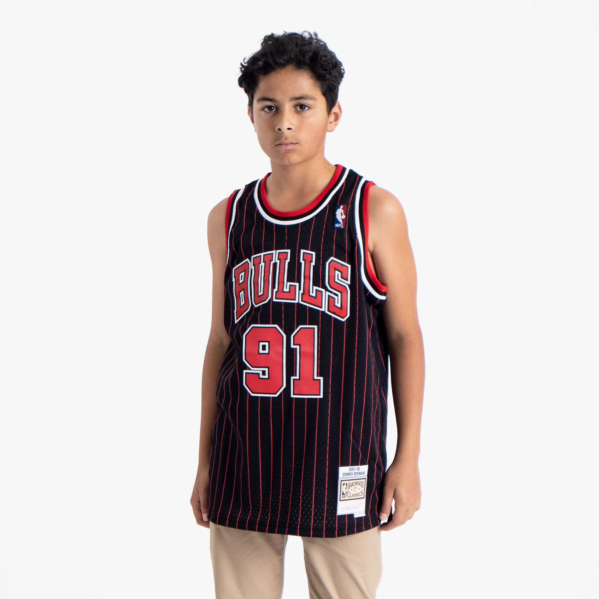 Mitchell & Ness, Shirts, Chicago Bulls Rodman Pinstripe Jersey