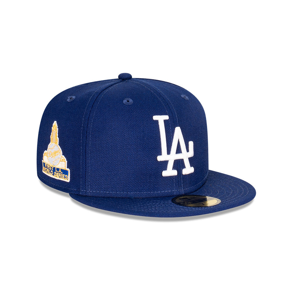 New Era Flat Brim 59FIFTY Farm Team Los Angeles Dodgers MLB Grey and Blue  Fitted Cap