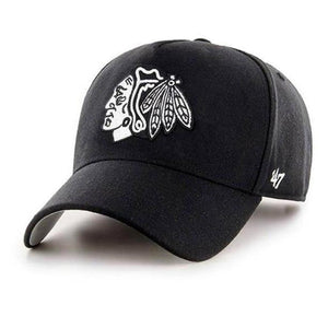 Chicago Blackhawks Black & White '47 MVP DT NHL Snapback Hat