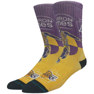 LeBron James Los Angeles Lakers Pasted Stance NBA Socks