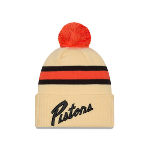 Detroit Pistons 2025 City Edition Logo Pom Knit NBA Beanie