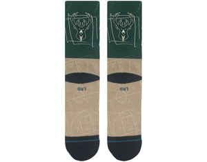 Giannis Antetokounmpo Milwaukee Bucks Pasted Stance NBA Socks