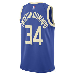 Giannis Antetokounmpo Milwaukee Bucks 2025 City Edition NBA Swingman Jersey