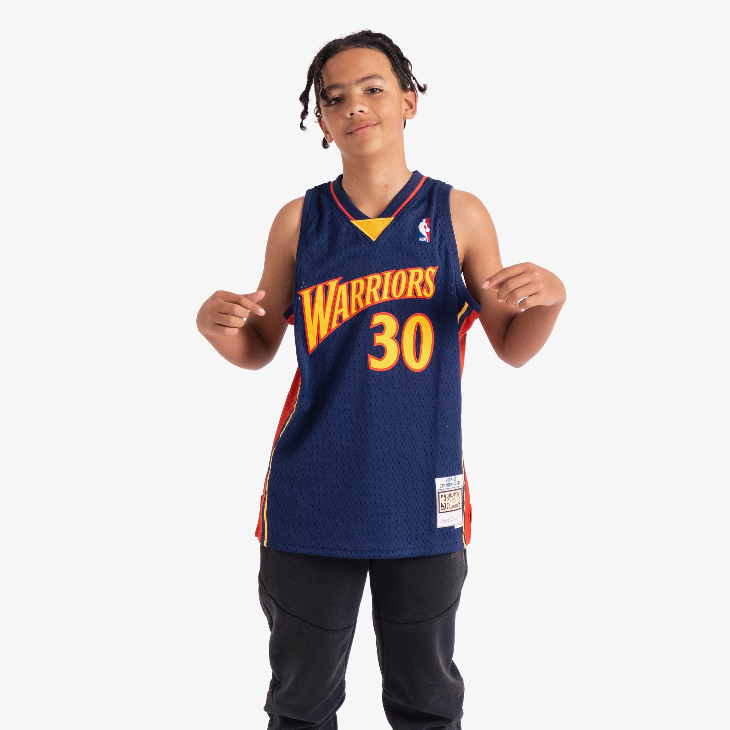 Stephen Curry Golden State Warriors Mitchell & Ness Youth 2009-10 Hardwood Classics Swingman Throwback Jersey - Navy