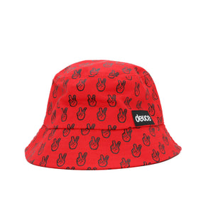 Deuce Peace Red Bucket Hat