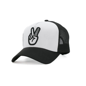 Deuce Peace Trucker White/Black Snapback Hat