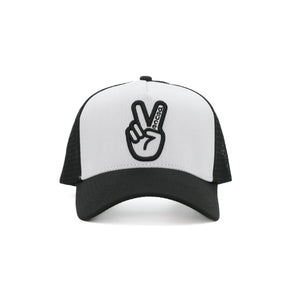 Deuce Peace Trucker White/Black Snapback Hat