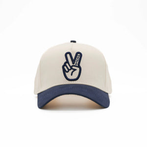 Deuce Peace Off White/Navy Snapback Hat