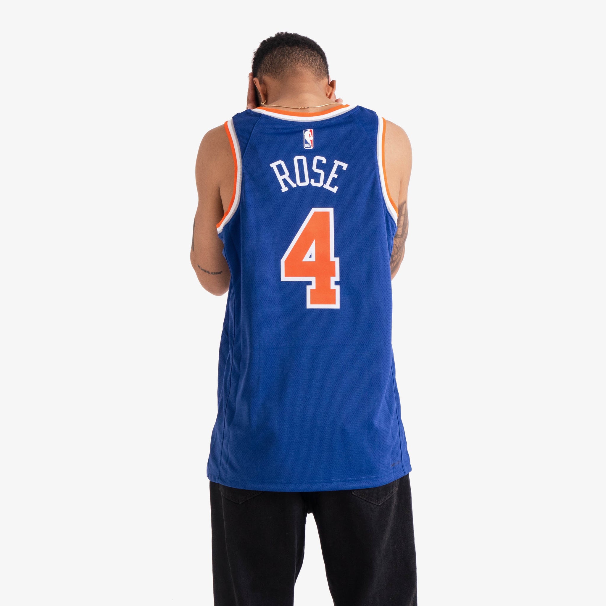 Derrick Rose New York Knicks 75th Anniv. White Swingman Jersey