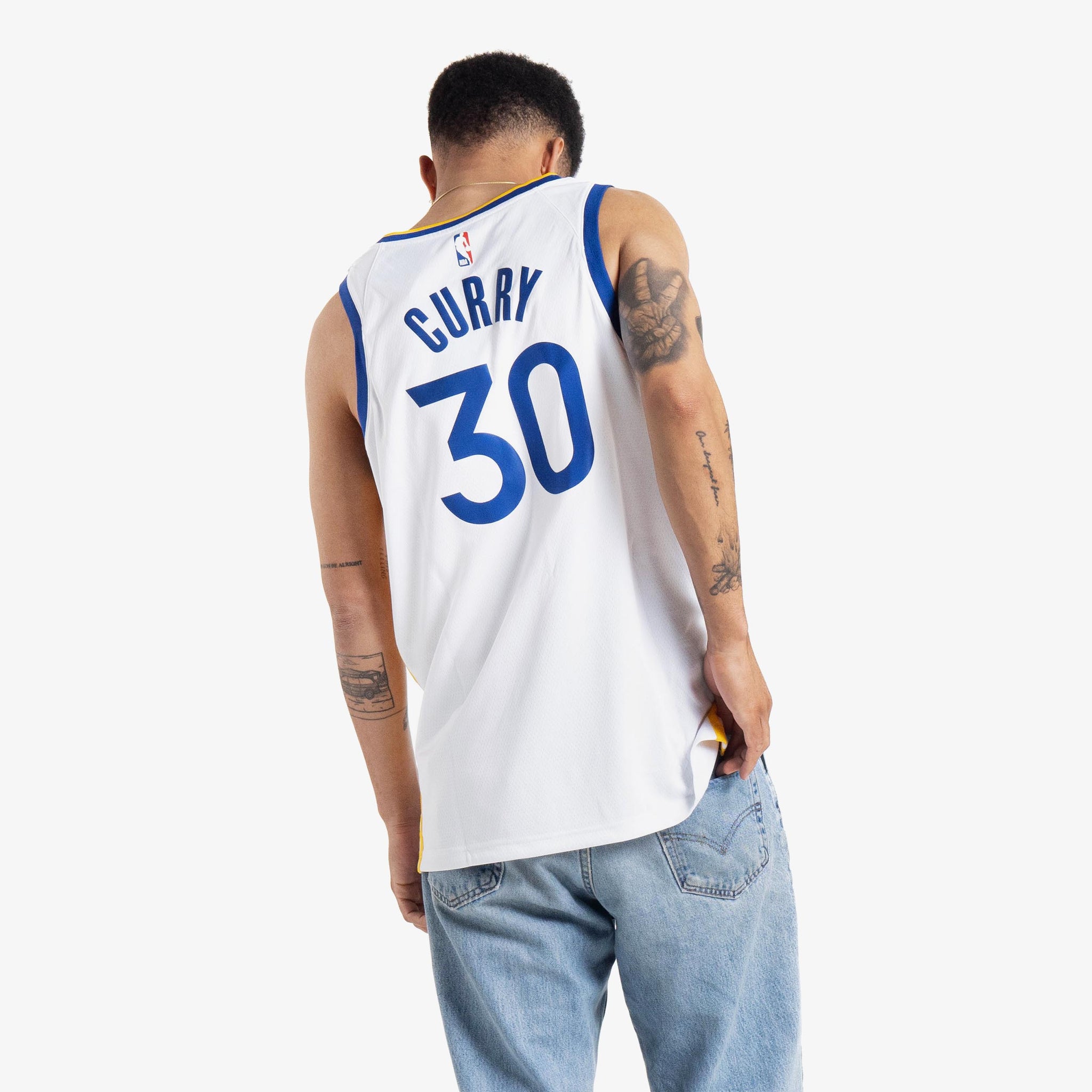 MEN'S GOLDEN STATE WARRIORS STEPHEN CURRY JERSEY ASSOCIATION EDITION WHITE