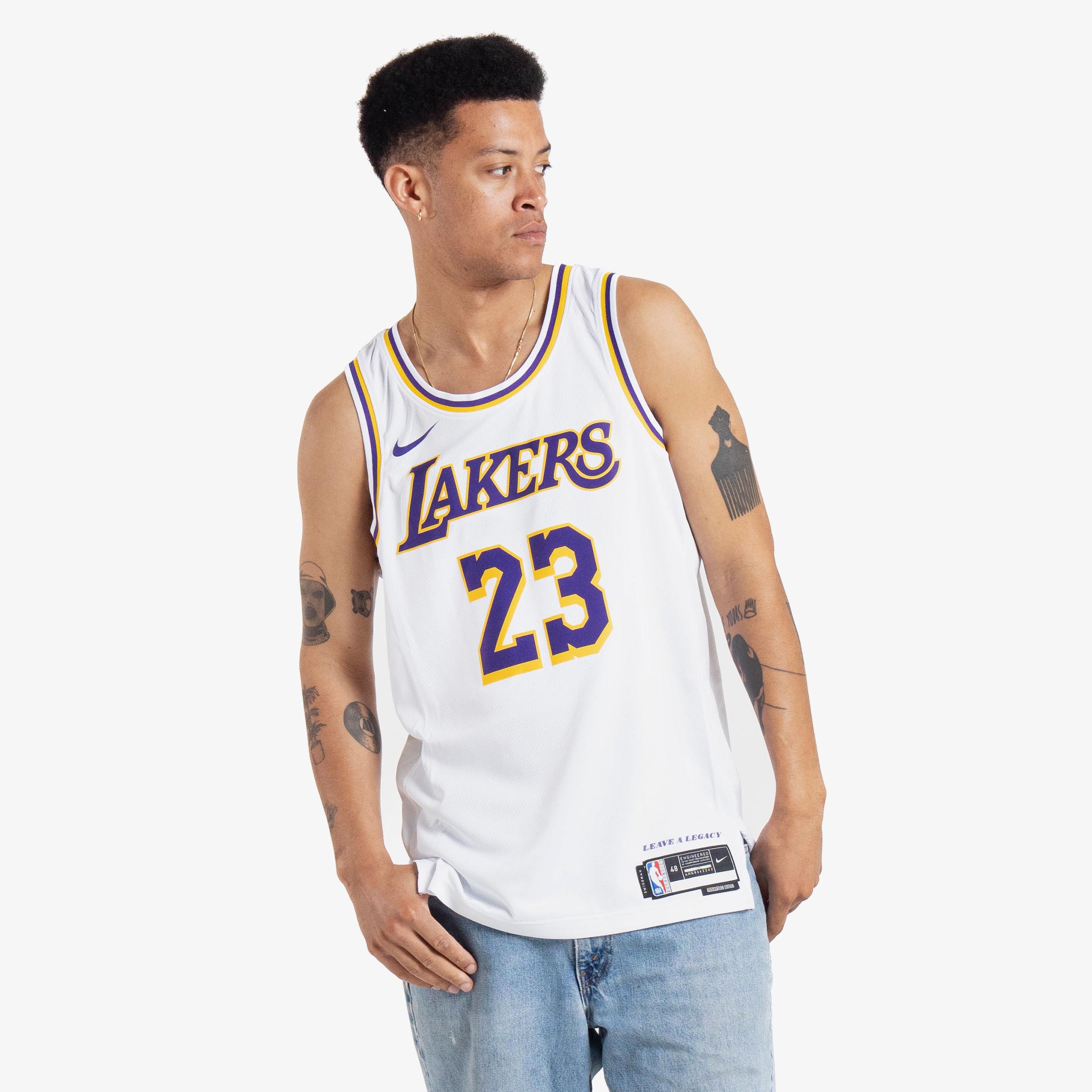Nike NBA Los Angeles Lakers LeBron James Association Edition Swingman Jersey White