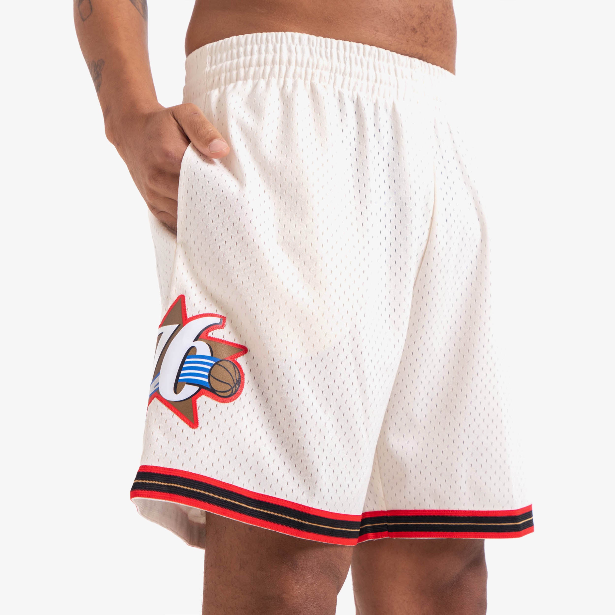 white 76ers shorts