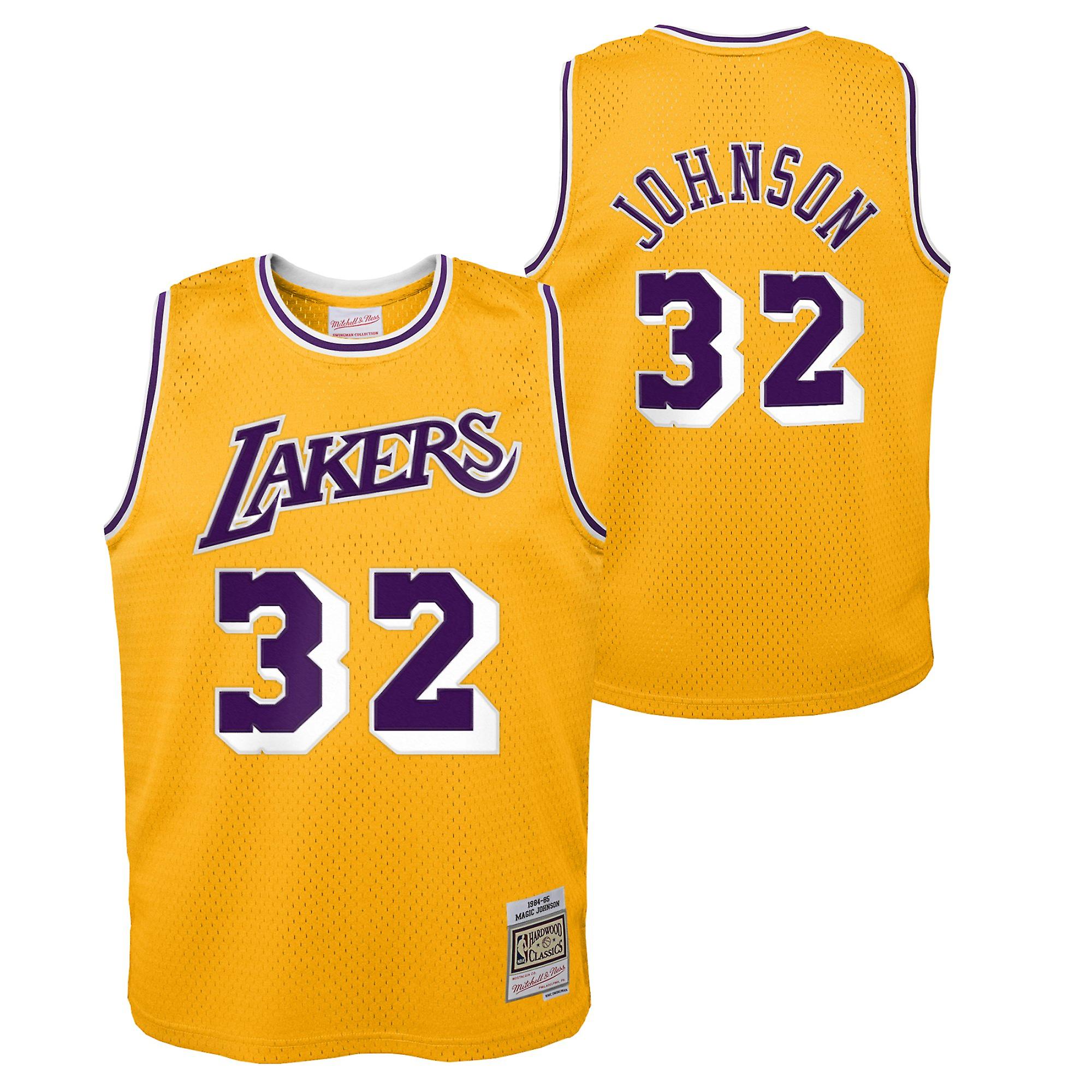 4XL Mitchell & Ness Authentic NBA Lakers Magic Johnson 1984-85 Swingman  Jersey
