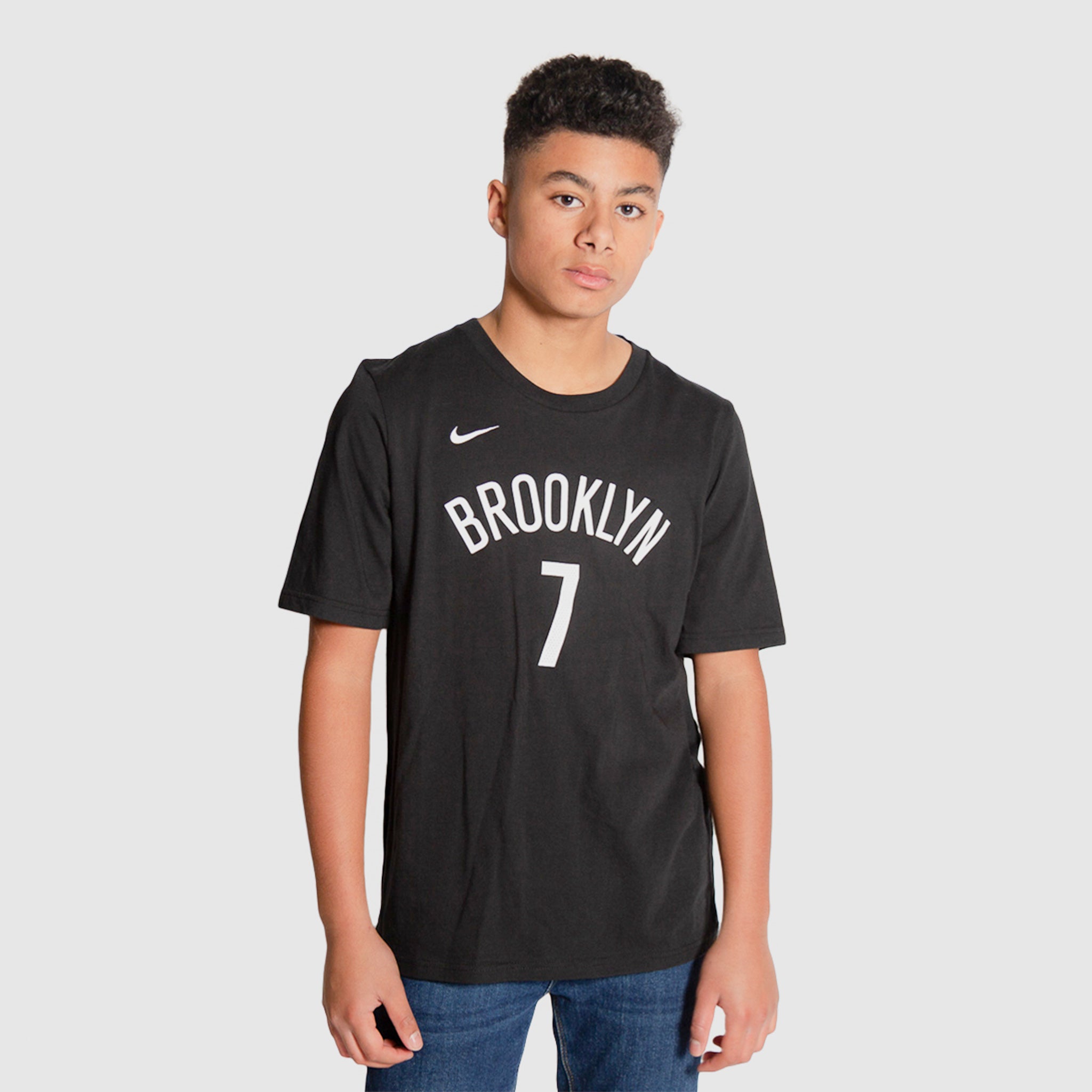 Outerstuff NBA Youth Game Time Team Color Player Name and Number Long  Sleeve Jersey T-Shirt (Medium, Kevin Durant Brooklyn Nets)