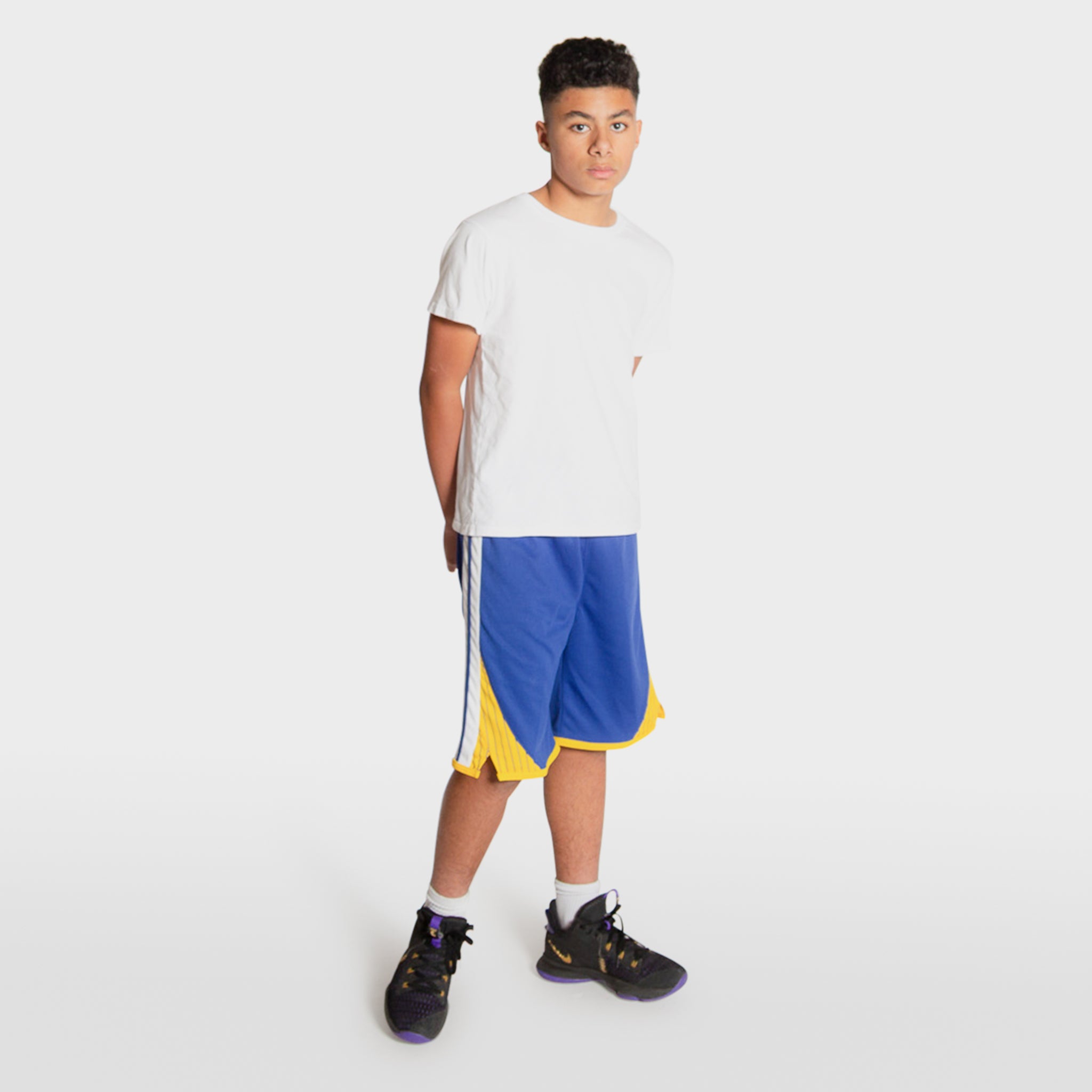 Golden state warriors white best sale shorts youth