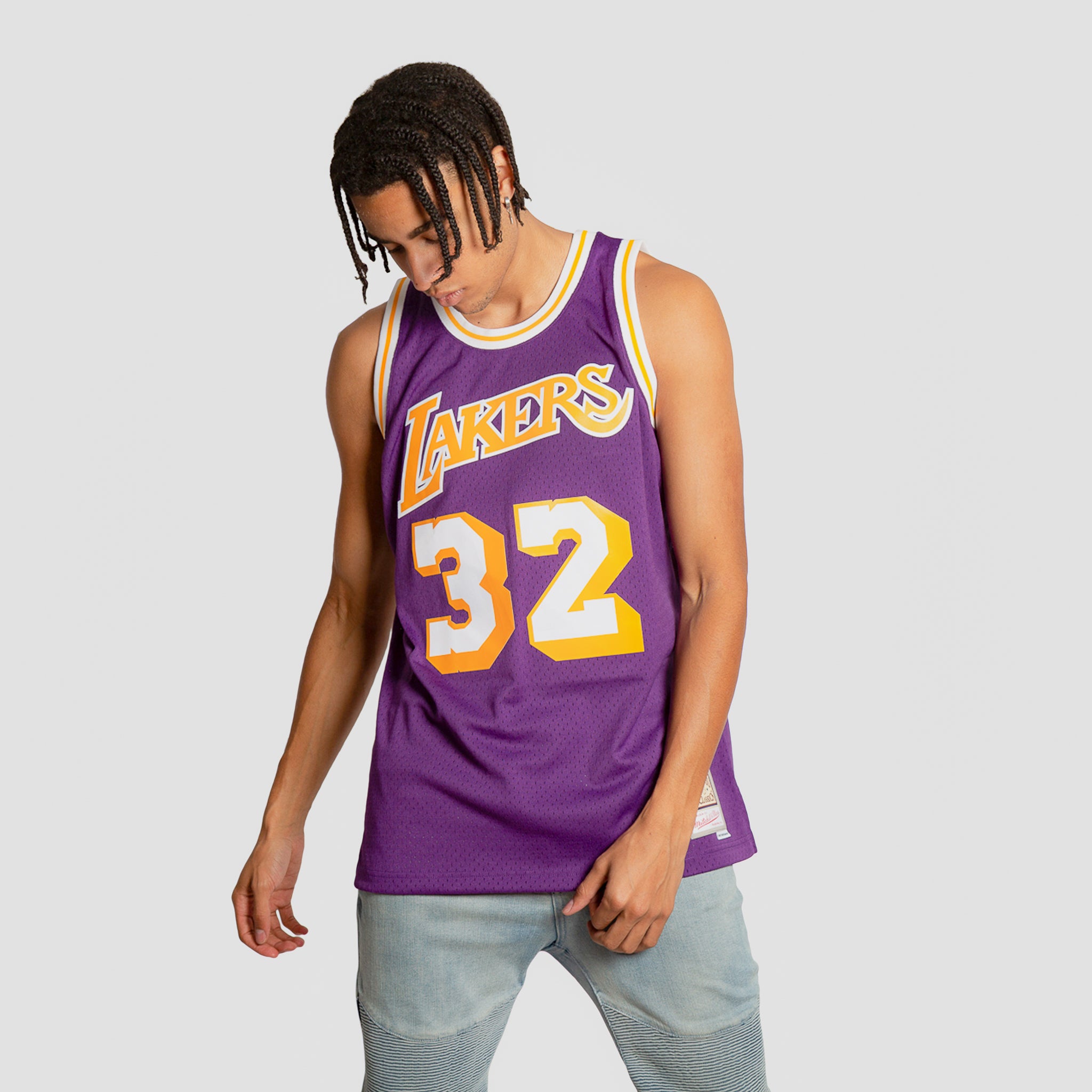 Magic Johnson Los Angeles Lakers Mitchell & Ness Hardwood Classics Name &  Number T-Shirt - Purple