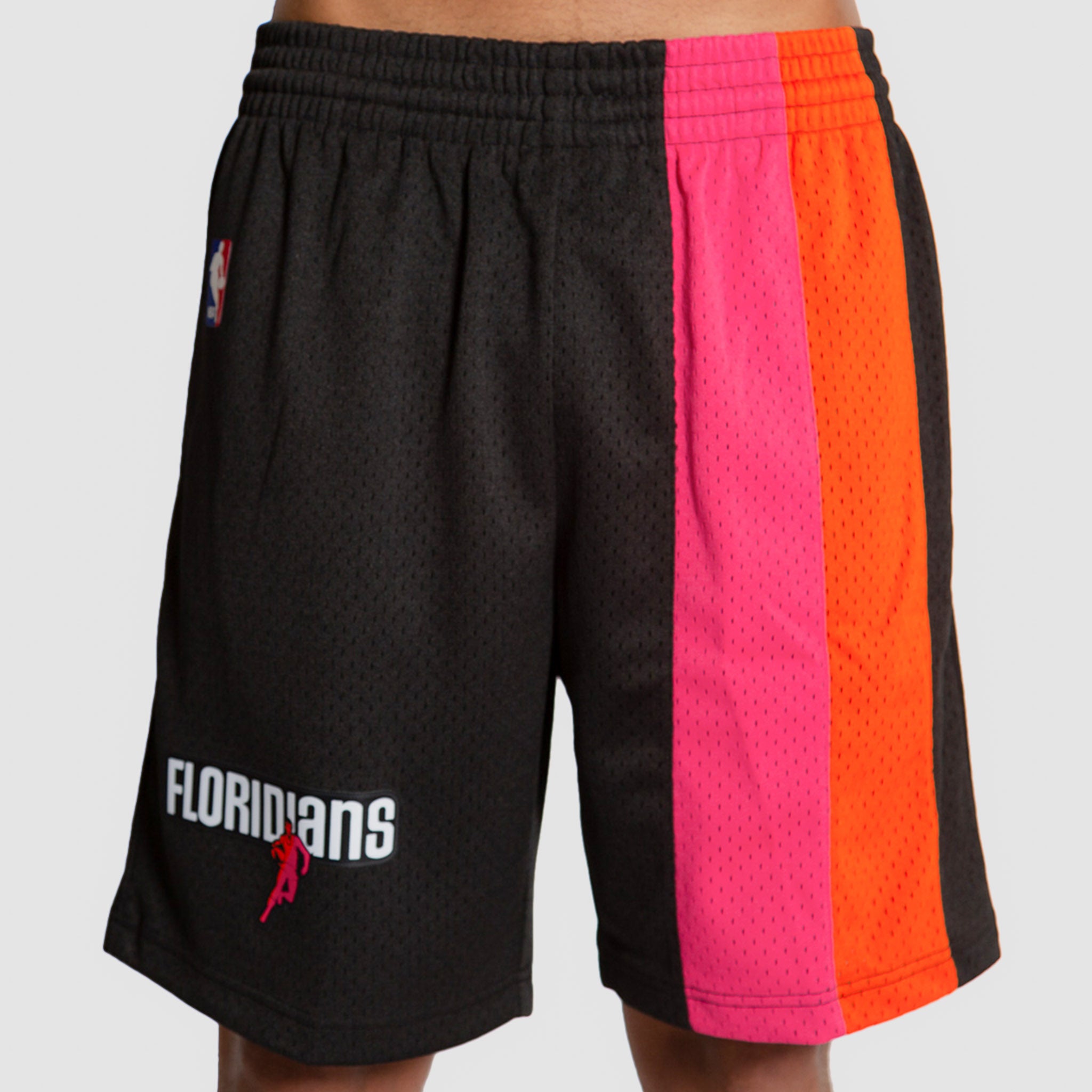 Mitchell & Ness Men's Miami Heat Black Swingman Shorts, Medium