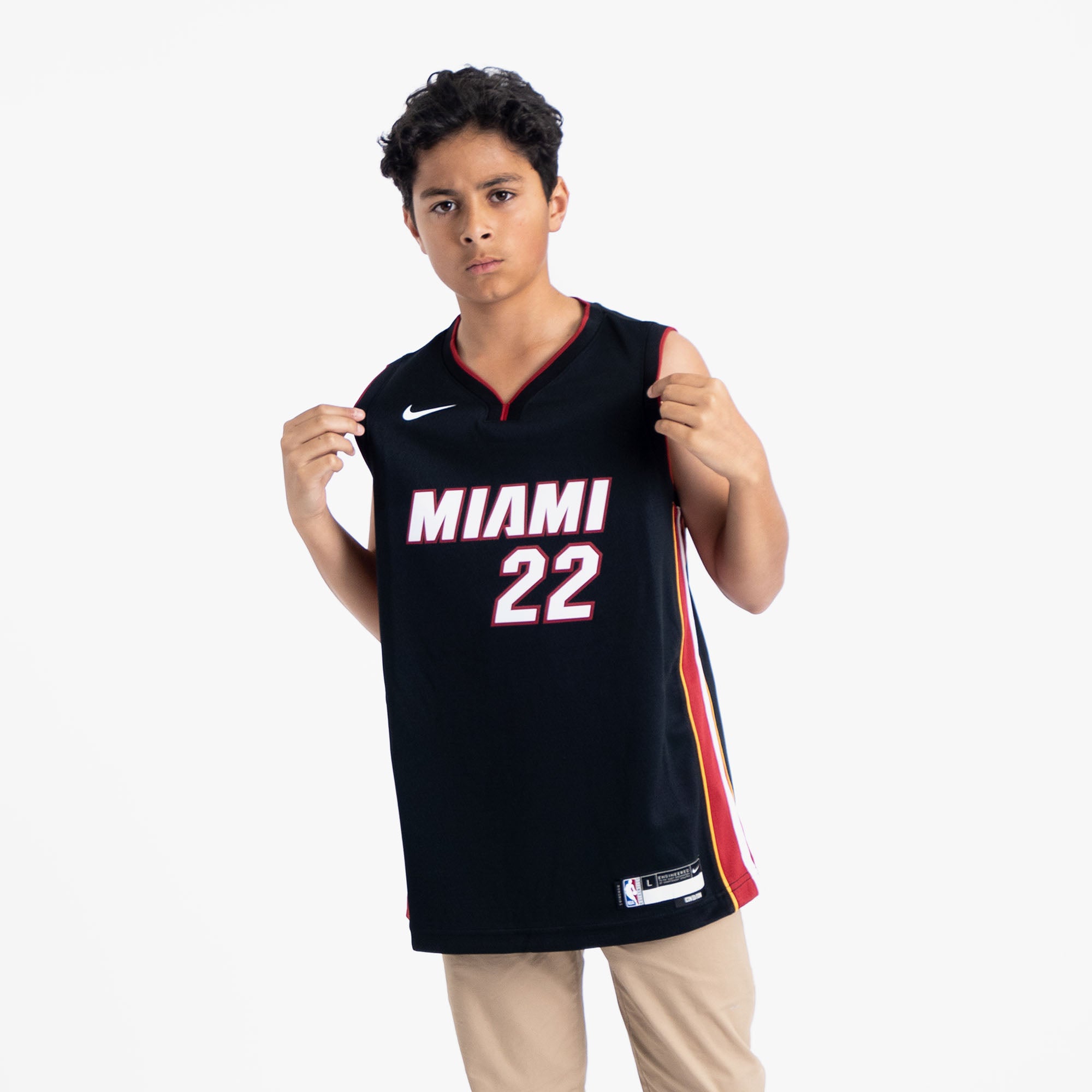Nike Jimmy Butler Miami Heat Name & Number Youth Shorts in Black, Size: XL