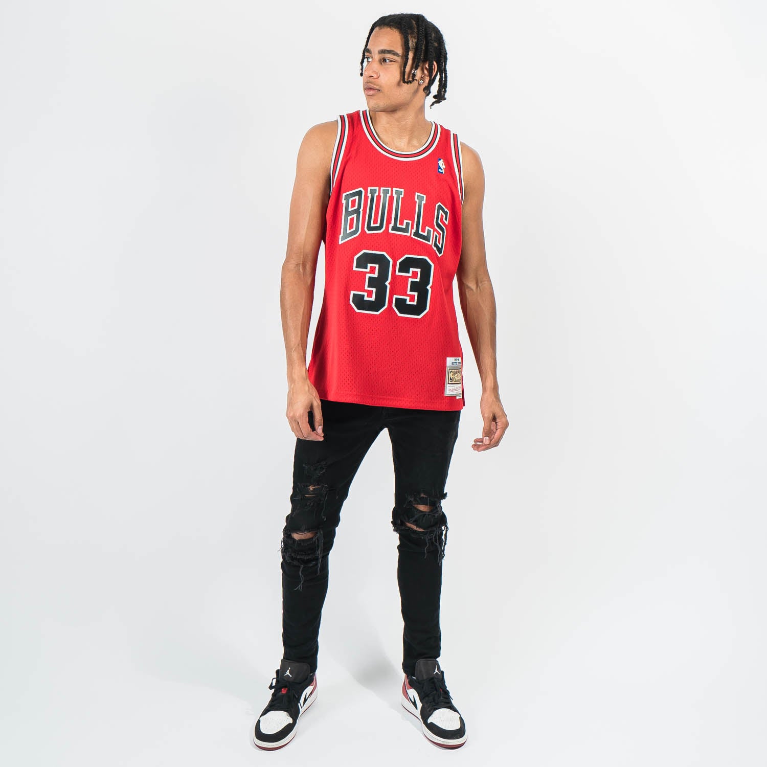  Mitchell & Ness Scottie Pippen Chicago Bulls NBA Throwback HWC  Jersey - Red : Sports & Outdoors