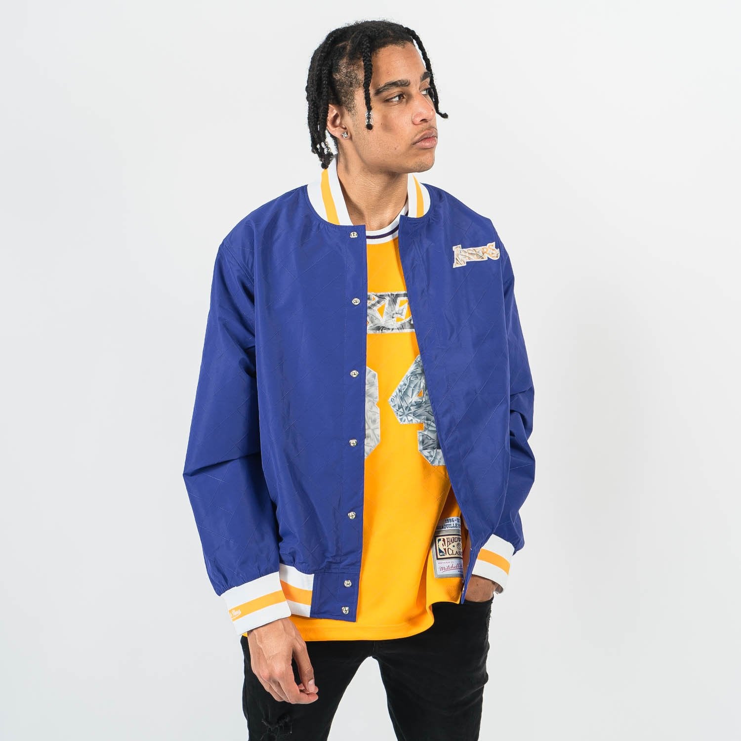Los Angeles Lakers Mitchell & Ness 75th Anniversary Warm Up Jacket - Mens