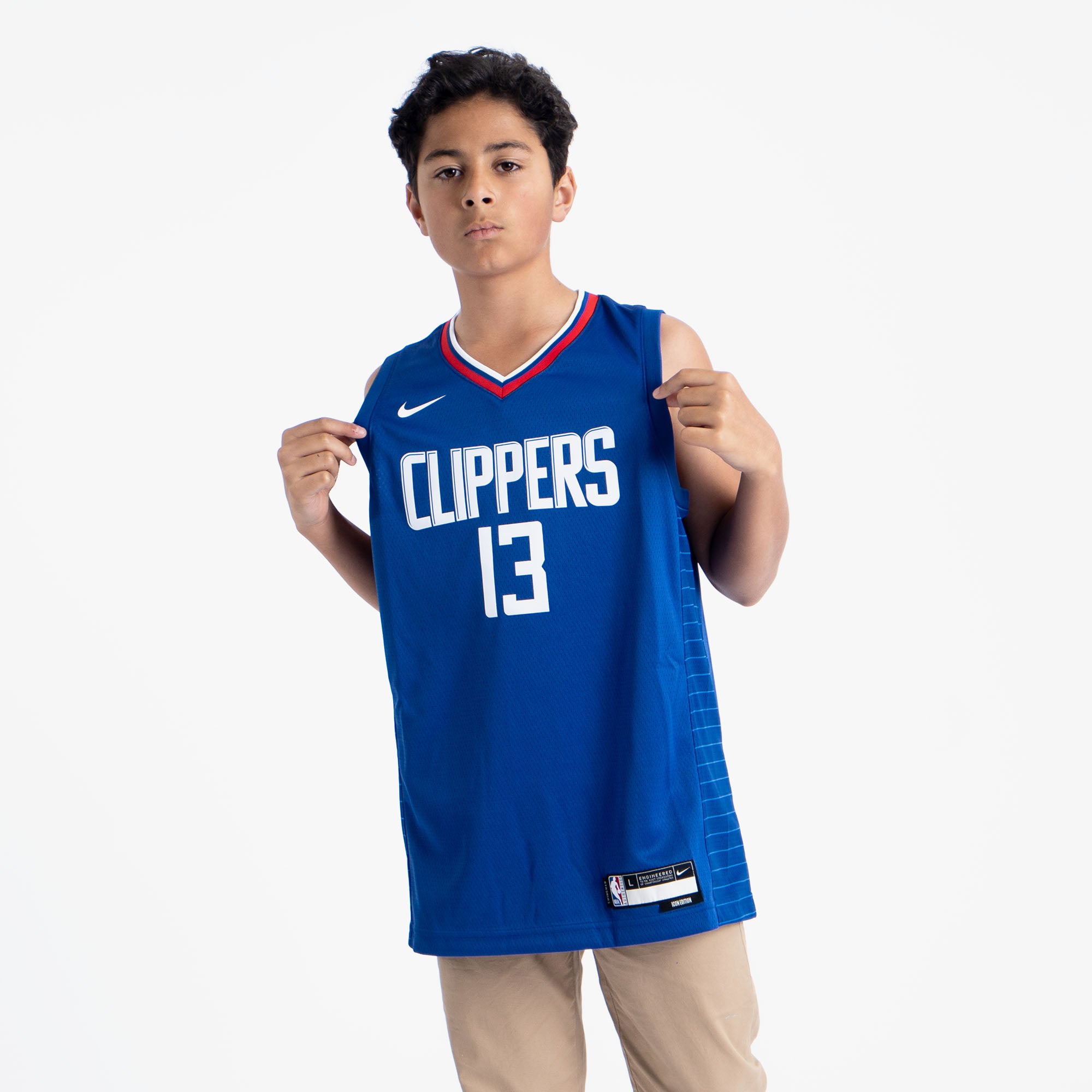 Swingman Youth Paul George Blue Jersey - #13 Basketball Los Angeles Clippers  City Edition