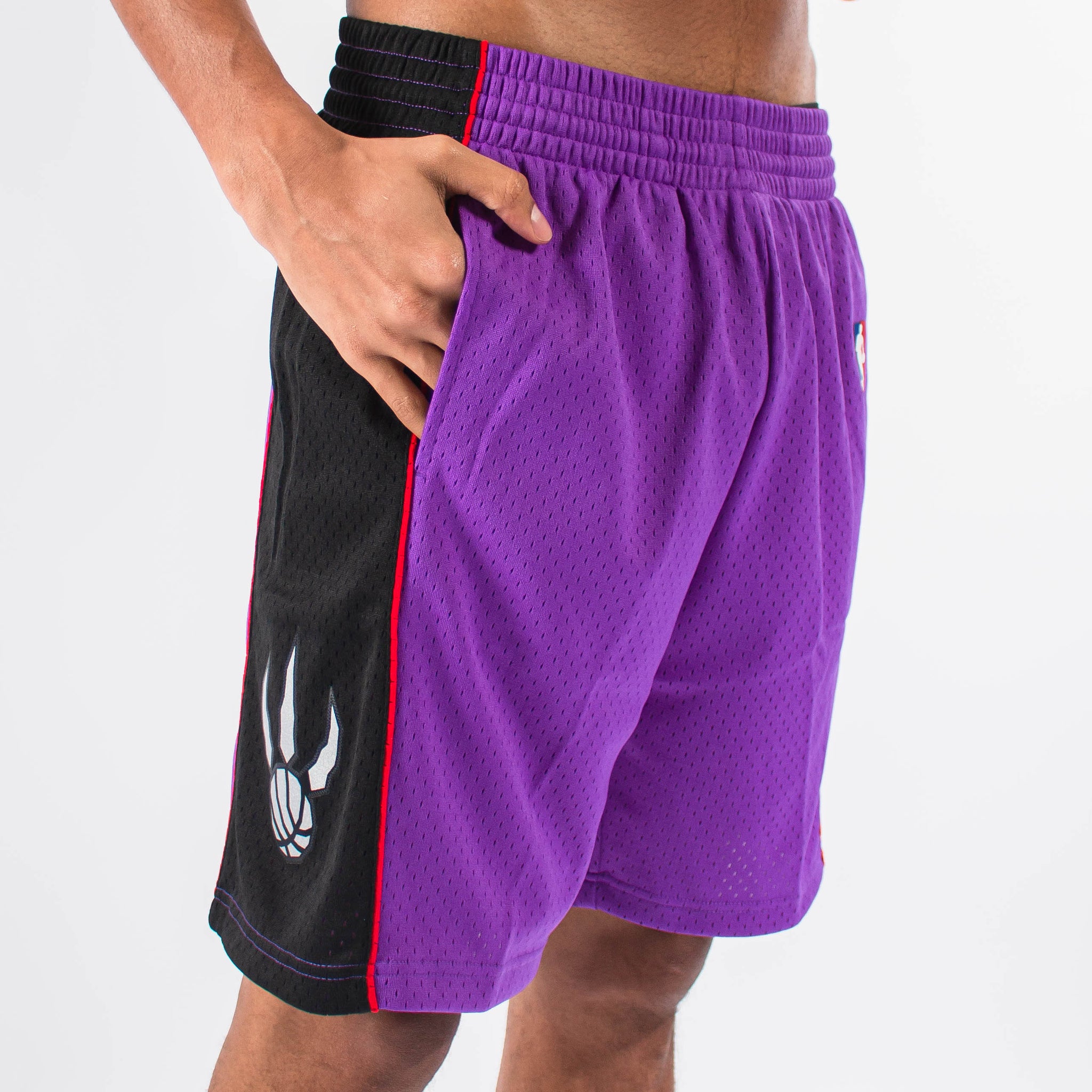 Mitchell & Ness Youth Swingman Toronto Raptors Road Purple Shorts - L