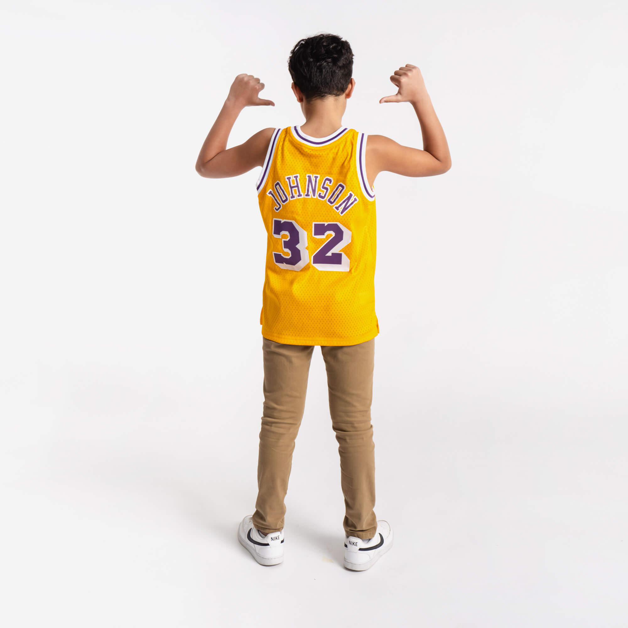 LOS ANGELES LAKERS LA MAGIC JOHNSON ADIDAS NBA SWINGMAN JERSEY KIDS SZ  X-LARGE