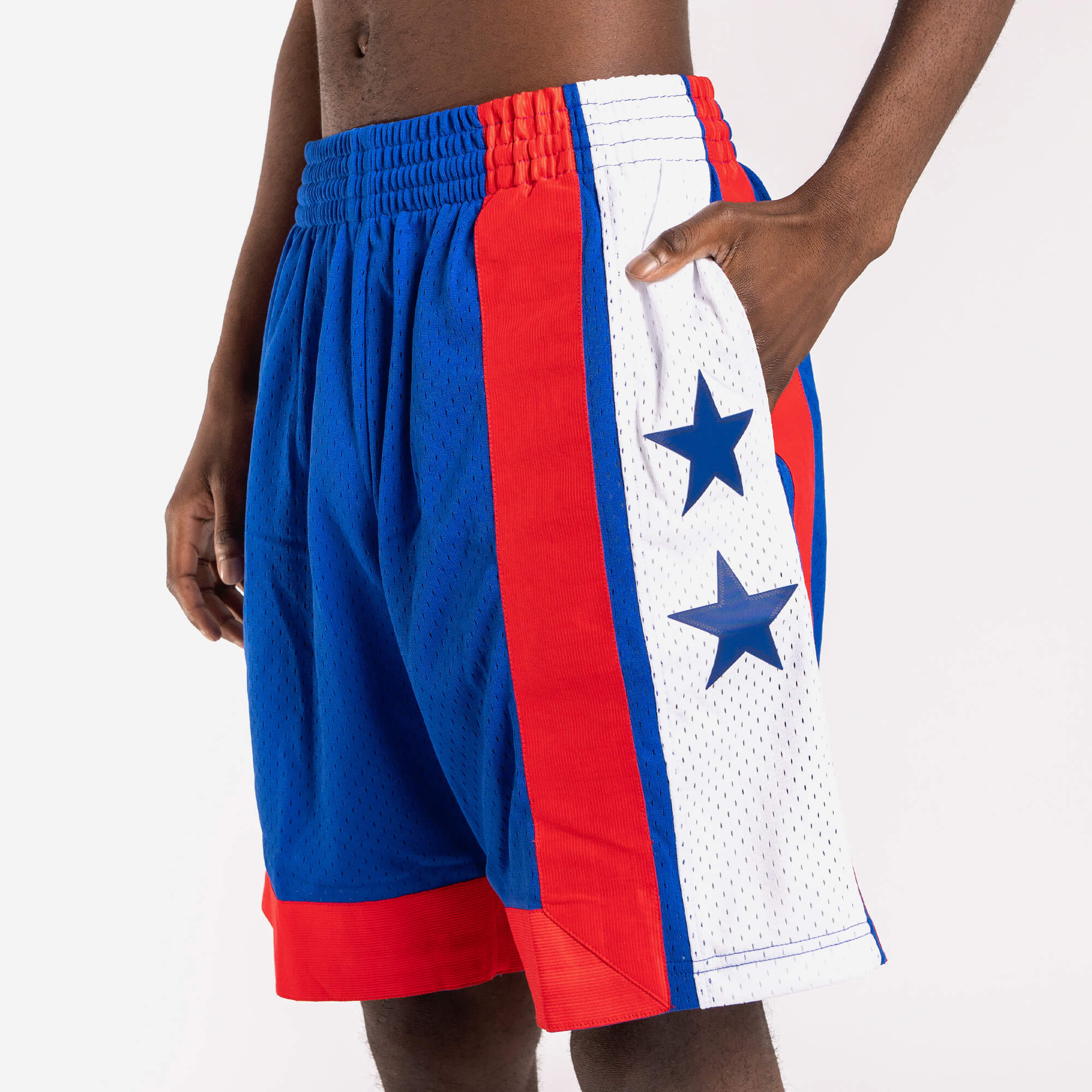 Men's Brooklyn Nets Nike Blue Hardwood Classics Swingman Performance Shorts