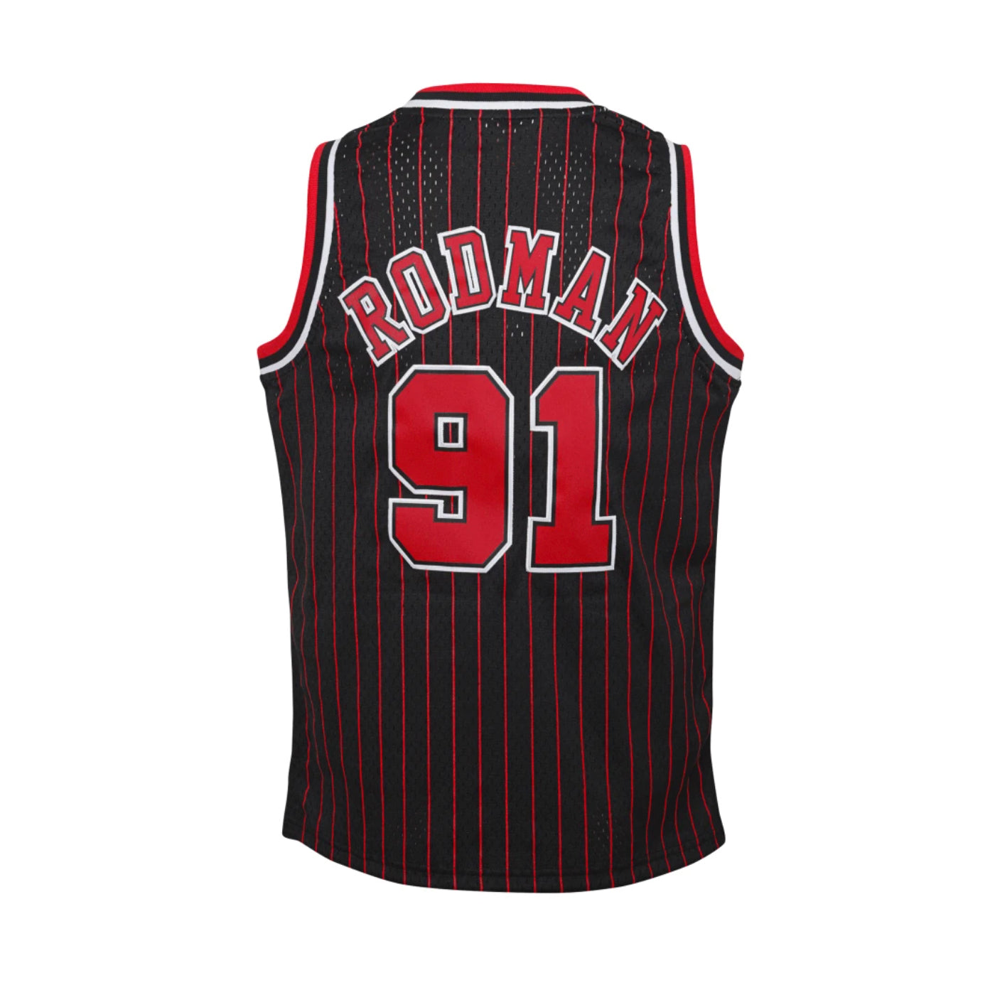 DENNIS RODMAN CHICAGO BULLS Jersey NBA BOYS/YOUTH MITCHEL & NESS  BLACK/PINSTRIPE