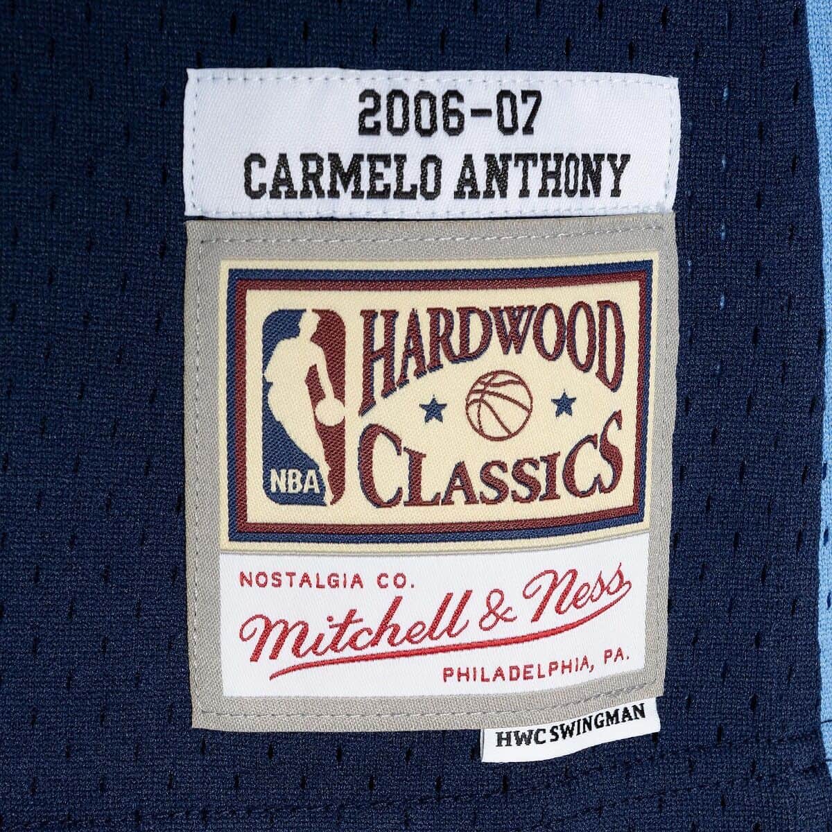 Nuggets #15 Carmelo Anthony Light Blue Hardwood Classics Swingman Stitched  #NBA #Jersey