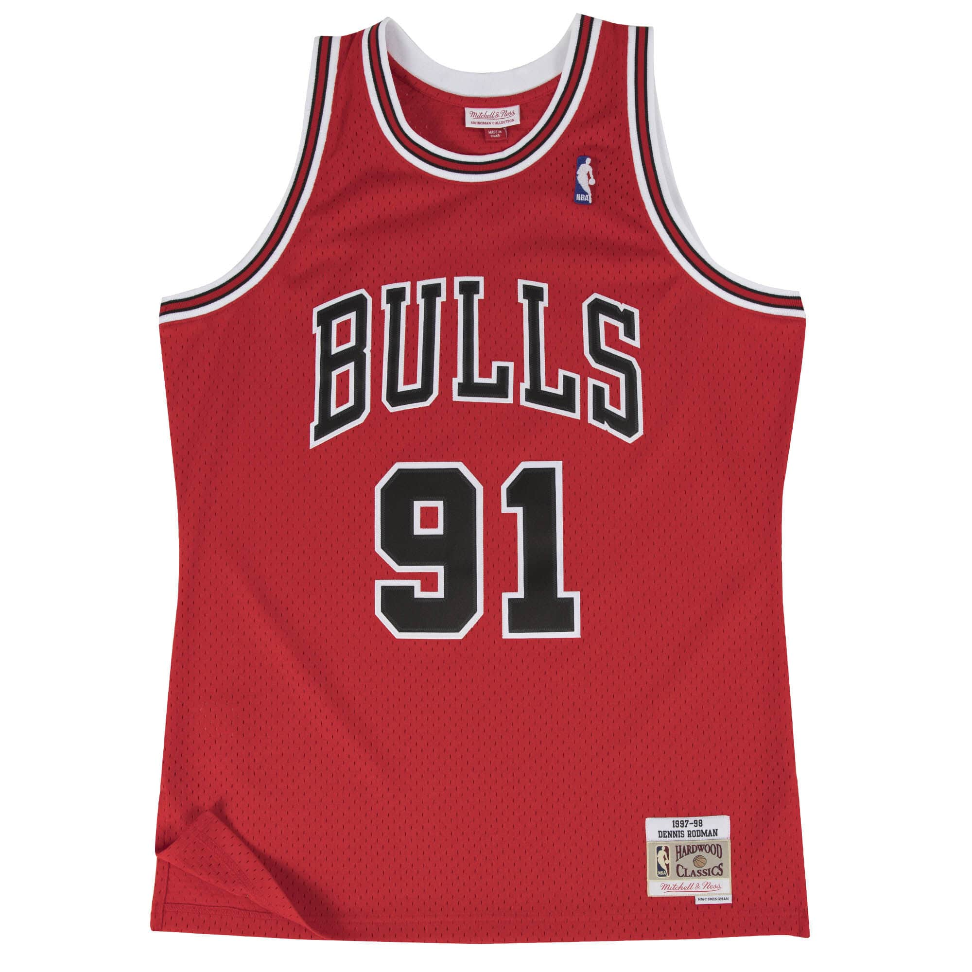 Men Dennis Rodman Chicago Bulls Red Throwback Behind the Back Tank Top -  Dennis Rodman Bulls Jersey - zach lavine swingman jersey 